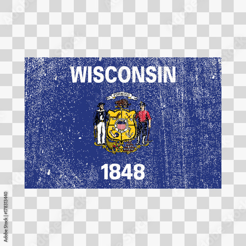 grunge styled flag Wisconsin