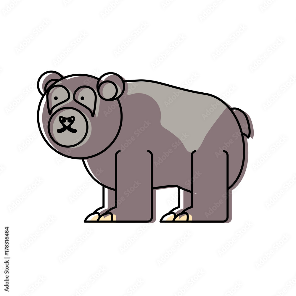 Fototapeta premium cartoon bear icon over white background vector illustration