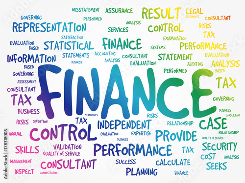 FINANCE word cloud collage, business concept background