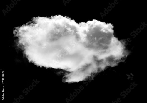 Rabbit shaped cloud isolated over black background