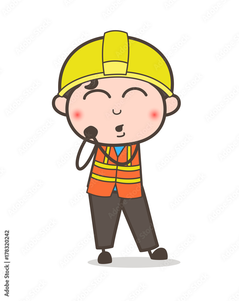 Feeling Very Lovely - Cute Cartoon Male Engineer Illustration Feeling Very Lovely - Cute Cartoon Male Engineer Illustration