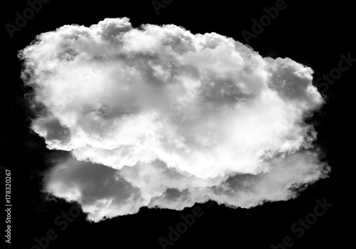 Realistic cloud shape isolated over black background