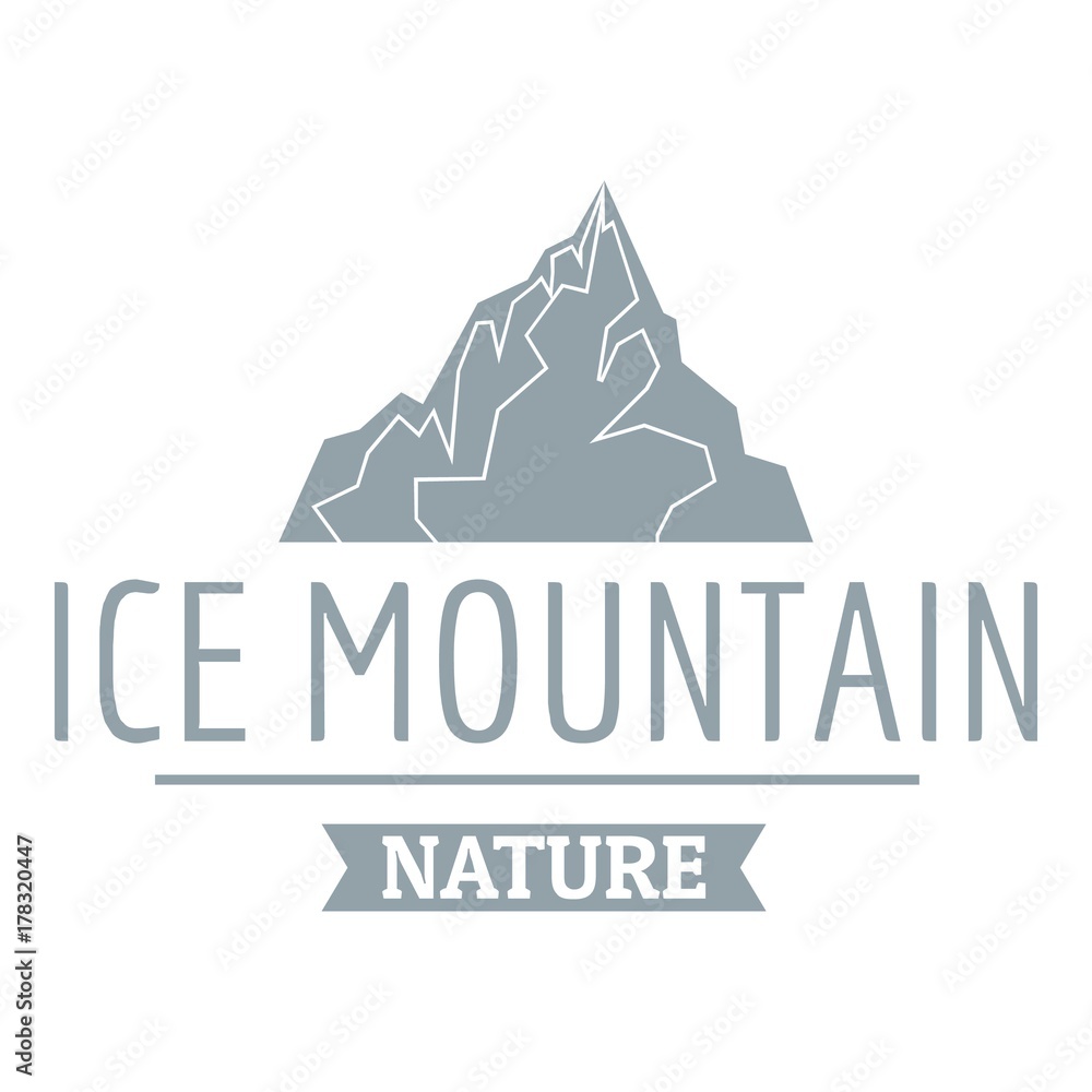 Ice mountain logo, simple gray style