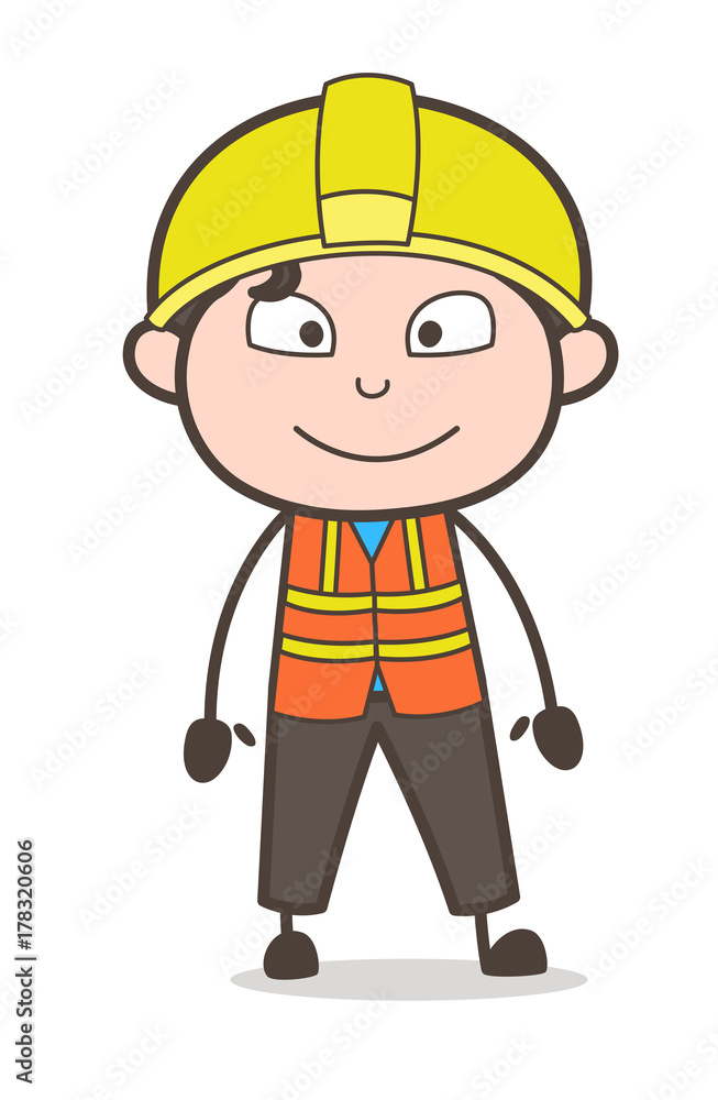 Smiling Face - Cute Cartoon Male Engineer Illustration Smiling Face - Cute Cartoon Male Engineer Illustration
