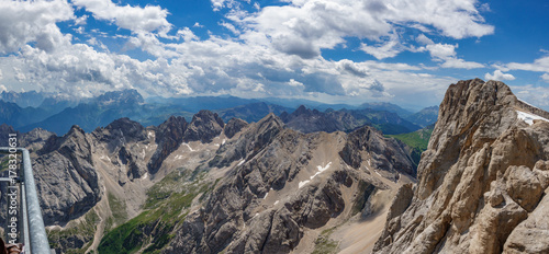 Dolomite peaks from highest point, Marmolada