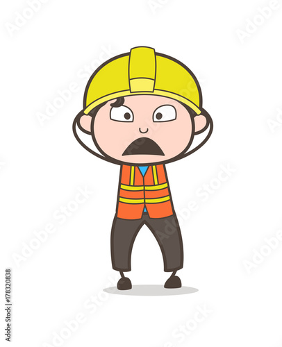 Wonder Face - Cute Cartoon Male Engineer Illustration