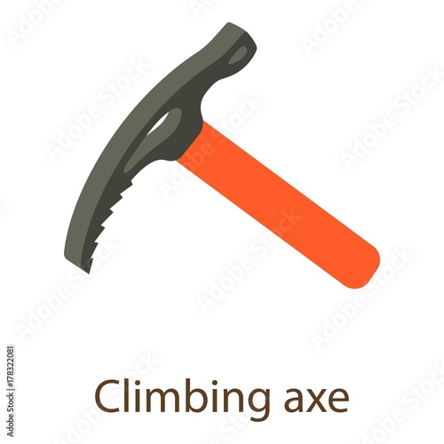 Climbing axe icon, isometric style
