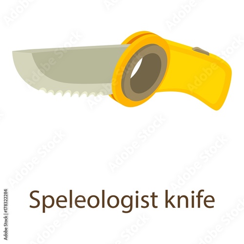 Speleologist knife icon, isometric style