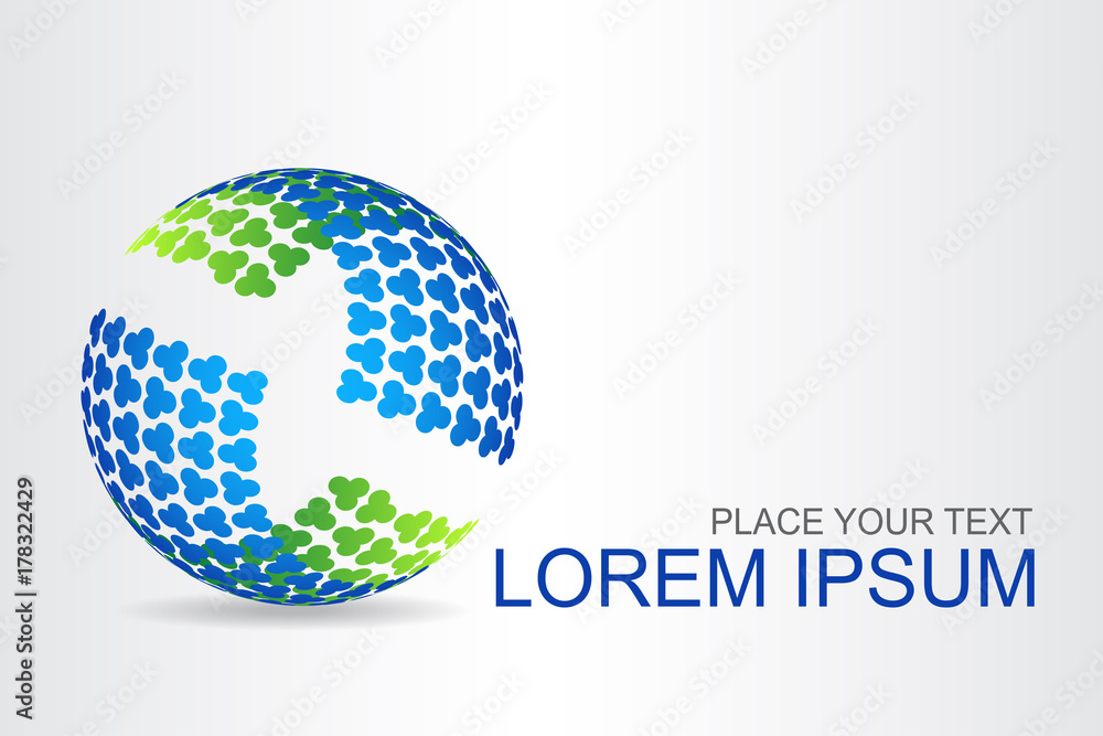 Logo stylized spherical surface with abstract shapes Logo stylized spherical surface with abstract shapes