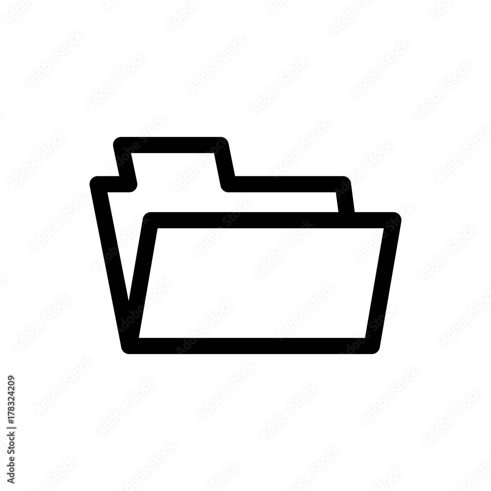 Folder Icon Vector Fat Design Editable Stroke. 512x512 Pixel Perfect. Folder Icon Vector Fat Design Editable Stroke. 512x512 Pixel Perfect.