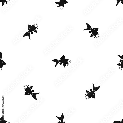 Fish pattern seamless black © ylivdesign