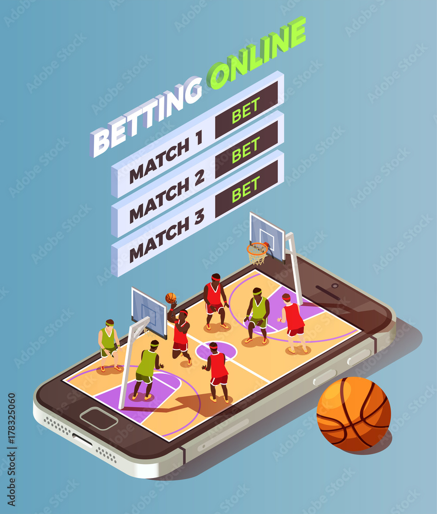 Basketball Betting Online Concept vector de Stock | Adobe Stock