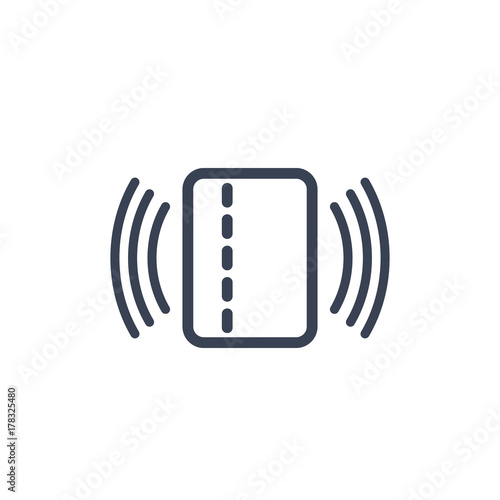 electronic pass icon, card key linear pictogram on white
