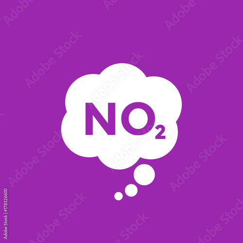 NO2, nitrogen dioxide icon