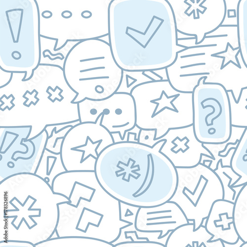 Seamless chat bubble illustration pattern or background
