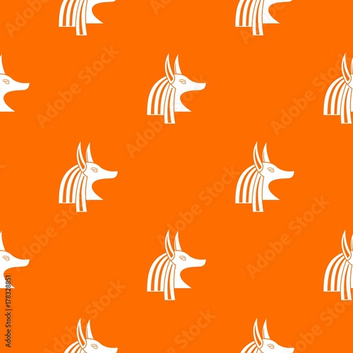 Ancient egyptian god Anubis pattern seamless