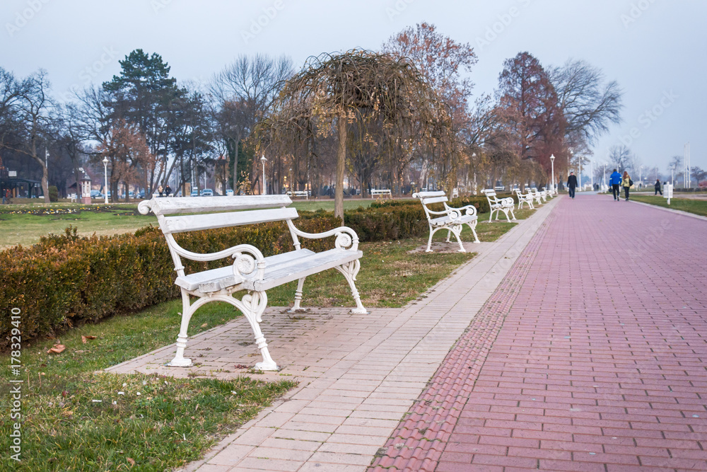 Subotica, Serbia November 26, 2016: Promenade in Palic