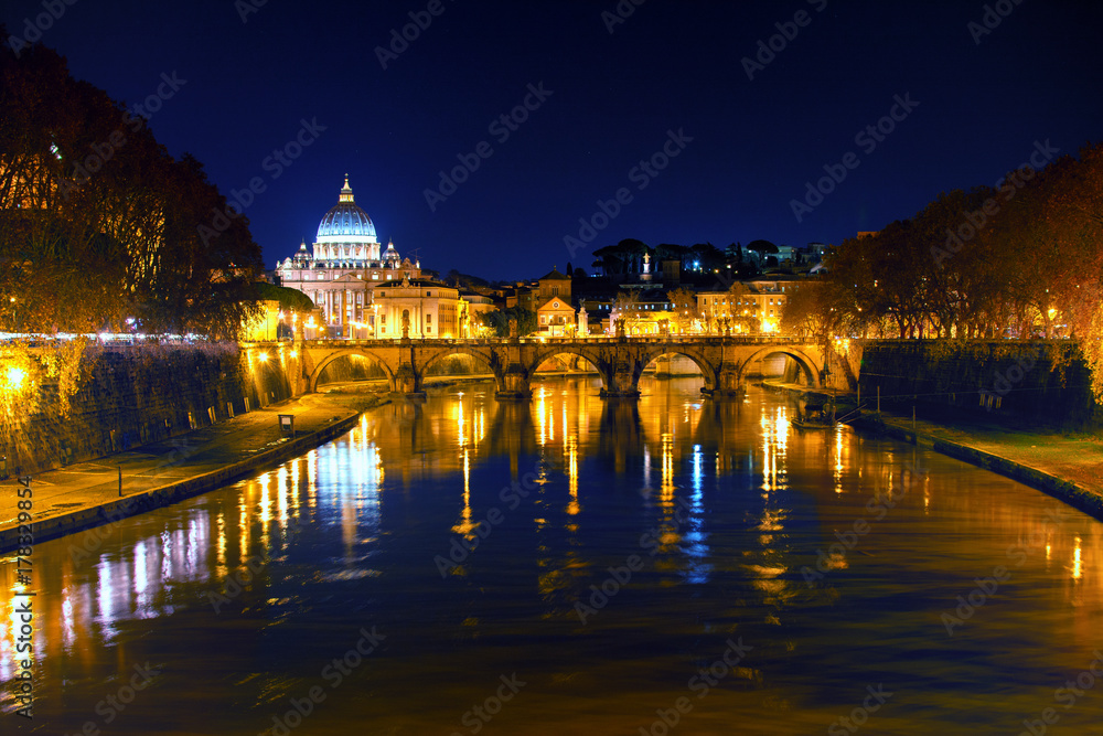 Rome river by night
