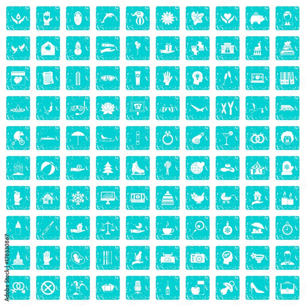 100 joy icons set grunge blue 100 joy icons set grunge blue