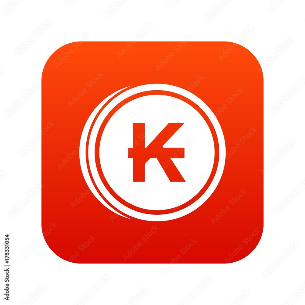 Obraz premium Coins lao kip icon digital red