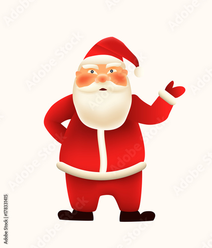 Santa Claus on bright background.