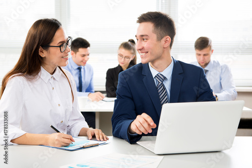 Business people working with laptop