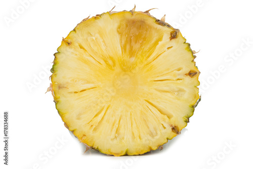 pineapple half isolated on white background