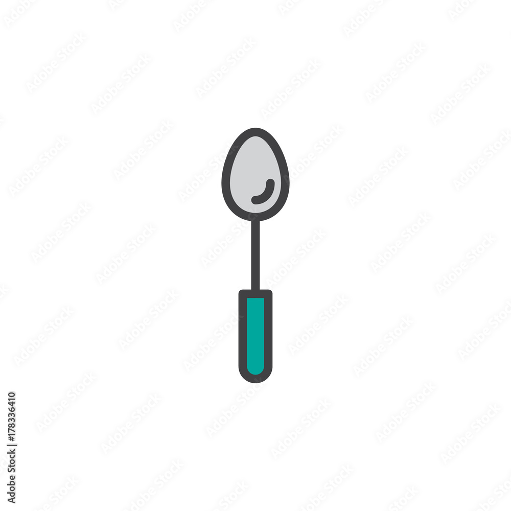 Spoon filled outline icon Spoon filled outline icon