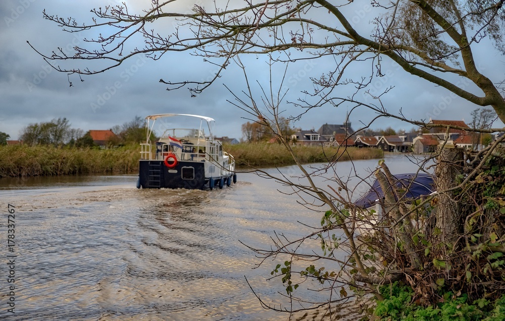 Fototapeta premium Dutch landscape with water canals