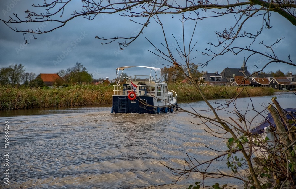 Fototapeta premium Dutch landscape with water canals