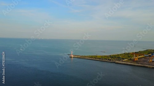 Wallpaper Mural aerial view of beautiful lighthouse in a sea Torontodigital.ca