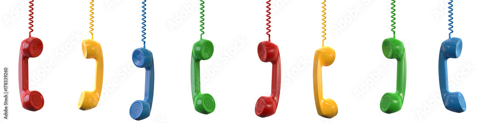 Telefonhörer bunt Freisteller Banner Telefonhörer bunt Freisteller Banner