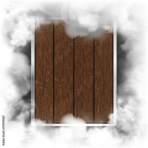 smoke frame wooden shield dark background uno