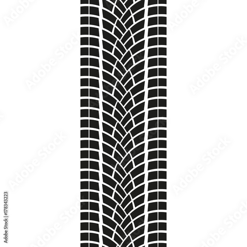 Tire track isolated on white background. Tyre print. Vector illustration.