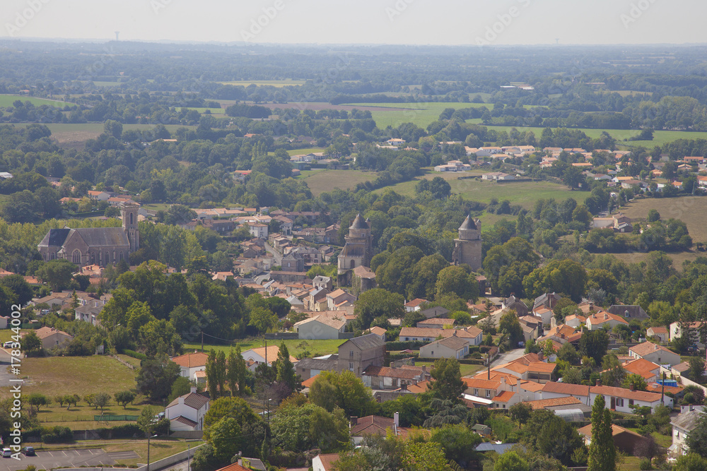 Areal view at little village in Vendee, France