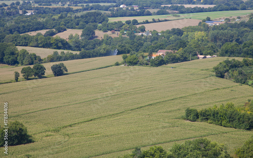 Areal view at field in Vendee, France