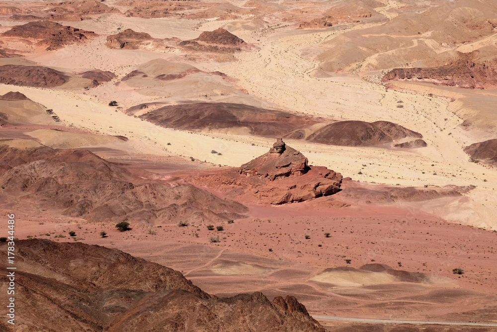 Fototapeta premium Scenic landscape in Timna mountains.
