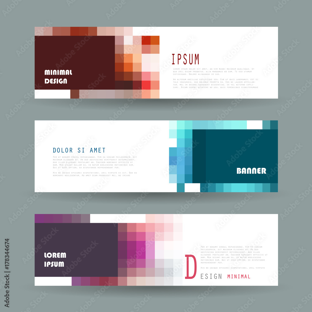 Fototapeta premium Vector horizontal banner template, abstract design