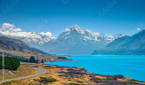 Mount Cook and lake Pukaki. Otago, New Zealand © Martin Capek
