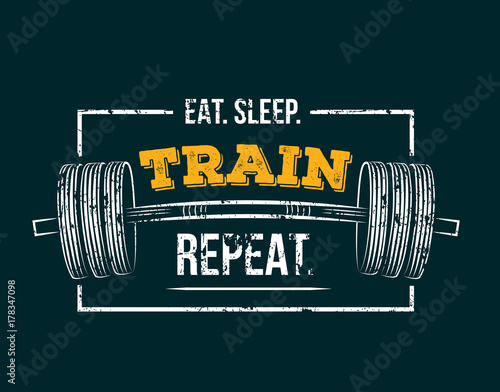 Canvas-taulu Eat sleep train repeat