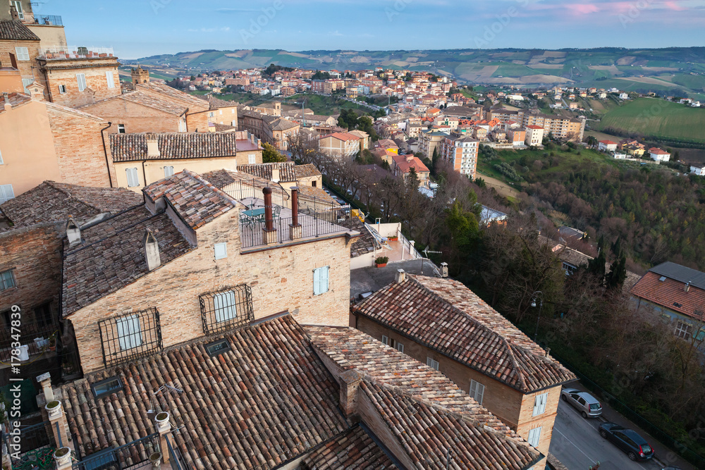 Naklejka premium Cityscape of Fermo. Old town, Italy