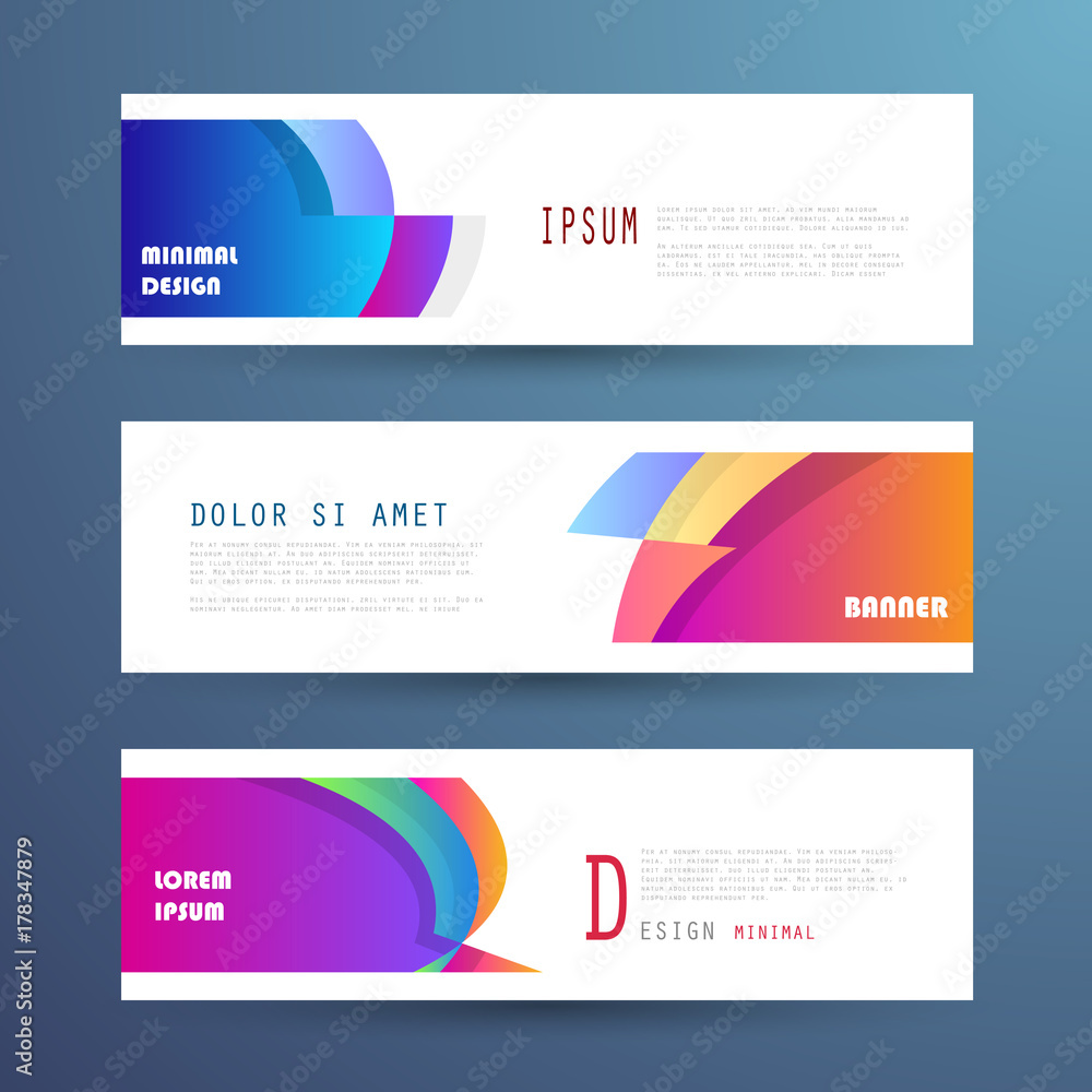 Vector horizontal banner template, abstract design