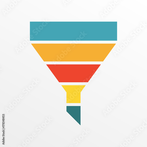 Free Download Funnel symbol template for Marketing and Sales. Colorful vector illustration. - GFXLoad