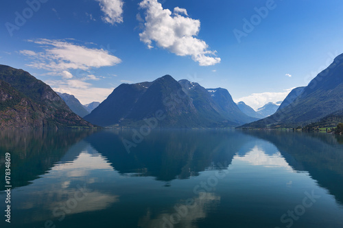 Fototapeta Naklejka Na Ścianę i Meble -  Oppstrynsvatn (Strynevatnet) lake, Norway