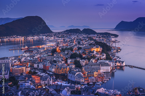 Panoramic view Alesund, Norway