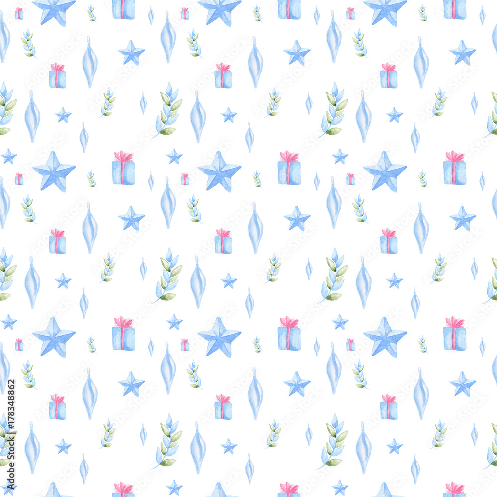 Christmas seamless pattern blue white background surface design new year xmas 
