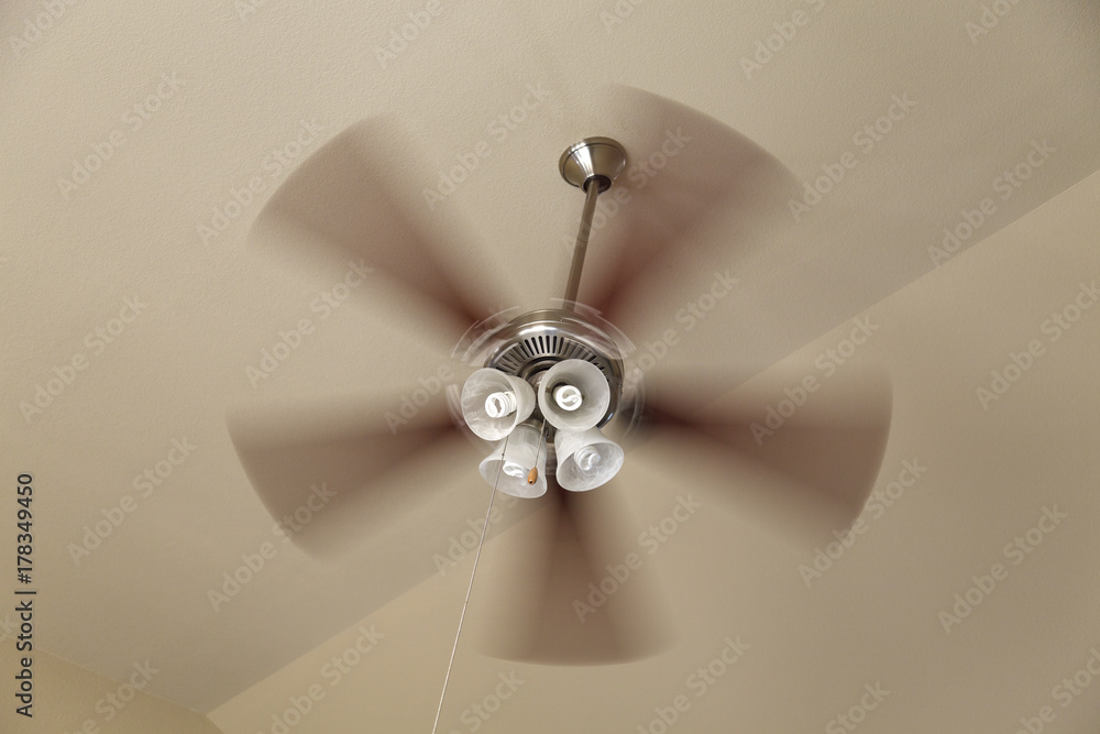 Ceiling fan moving Stock Photo | Adobe Stock