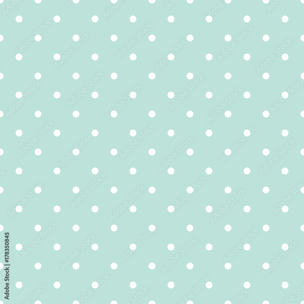 Blue and white polka dot baby seamless vector pattern. Cute kid repeat background for fabric textile, muslin blanket and wallpaper design.