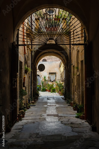 Exterior of the old narrow street