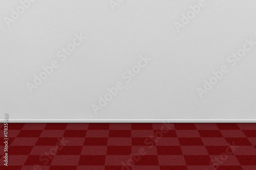 Empty Living Room's Wall with Red Carpet. 3d Rendering © doomu
